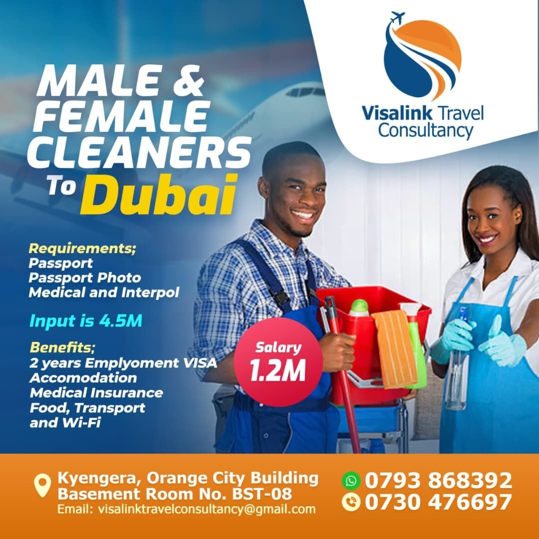 Dubai cleaner jobs poster