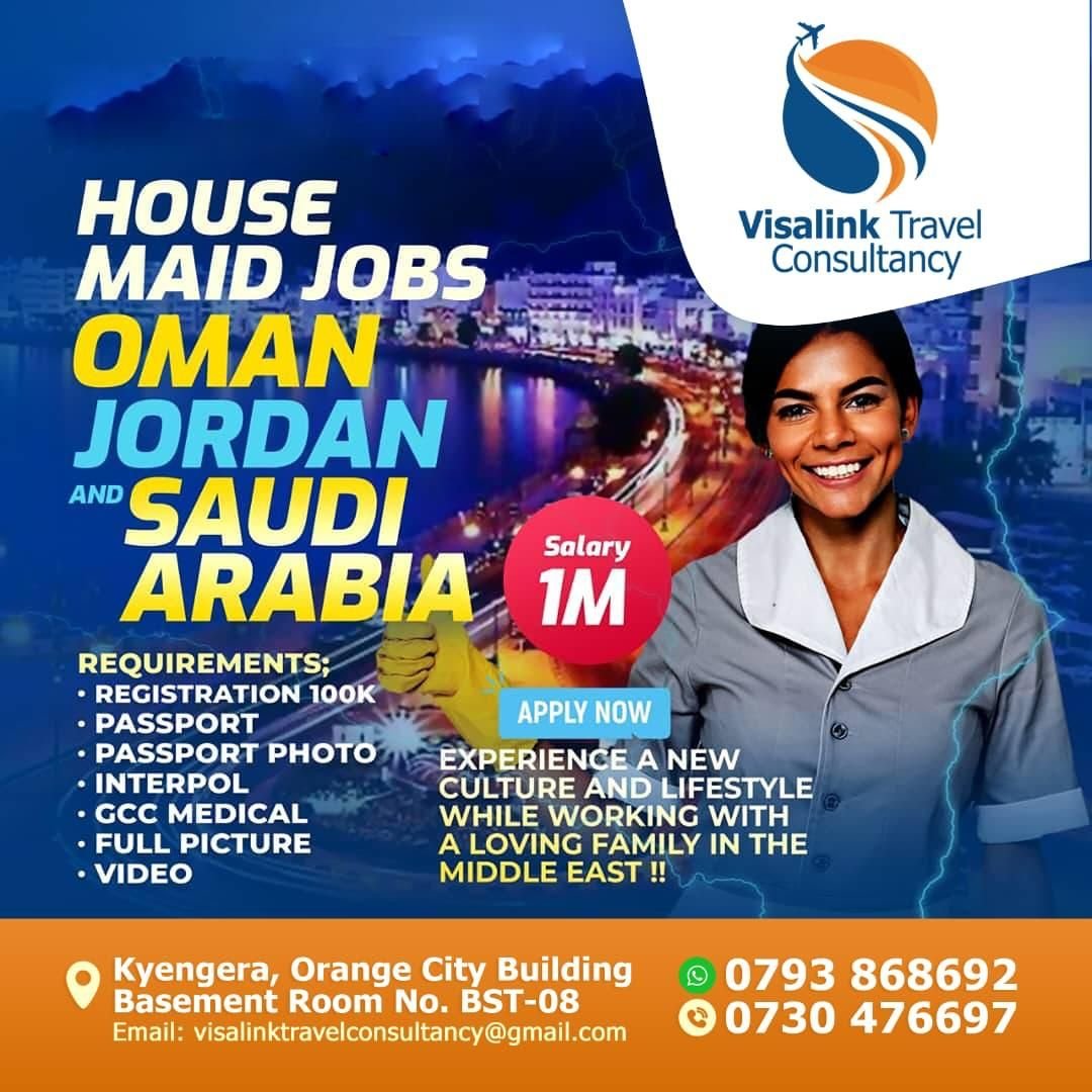 Middle East housemaid jobs poster
